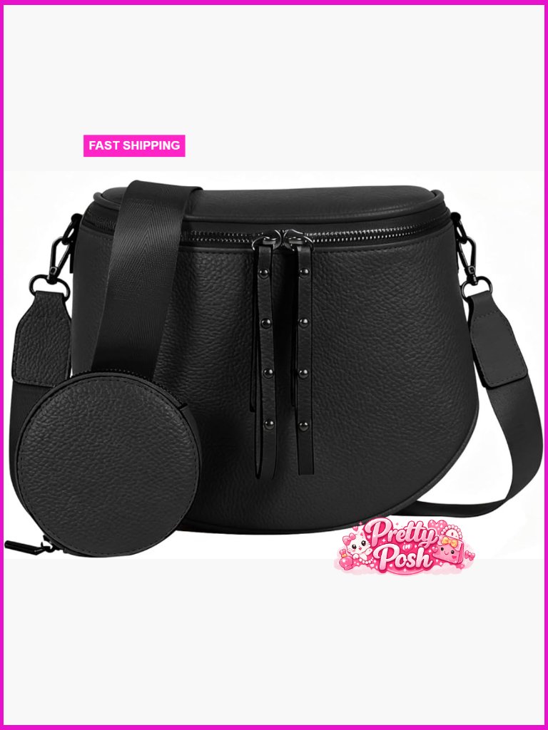Large Vegan Leather Trendy Bum Bag Crossbody